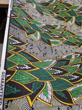 Load image into Gallery viewer, 6 Yards - African print fabric - Green Leaves - Polycotton (Please read text)
