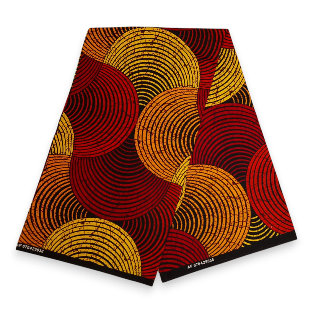 6 Yards - Afrikanischer Druckstoff - Blaue gepunktete Muster - 100% Baumwolle