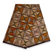 Load image into Gallery viewer, 6 Yards - African print fabric - Orange &amp; Olive African Prism - 100% cotton
