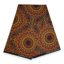Load image into Gallery viewer, 6 Yards - African Wax print fabric - Brown Savanna Sun - 100% cotton
