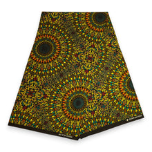 Load image into Gallery viewer, 6 Yards - African Wax print fabric - Yellow Olive Savanna Sun - 100% cotton
