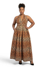 Load image into Gallery viewer, 6 Yards - African Wax print fabric - Orange Beige Leopard Spots - 100% cotton
