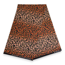 Load image into Gallery viewer, 6 Yards - African Wax print fabric - Orange Beige Leopard Spots - 100% cotton
