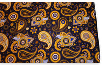 Afbeelding in Gallery-weergave laden, 6 Yards - Afrikaanse printstof - Marineblauw Gele Paisley - 100% katoen
