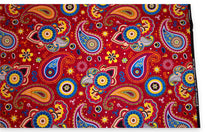 Load image into Gallery viewer, 6 Yards - African print fabric - Red Blue Paisley - 100% cotton
