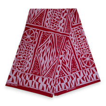 Lade das Bild in den Galerie-Viewer, 6 Yards - Afrikanischer Druckstoff - Rotes Ndop Kamerun - 100% Baumwolle
