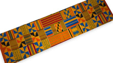 Load image into Gallery viewer, 6 Yards - African Wax print fabric - Orange Kente Print Blocks Ghana - 100% cotton
