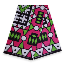 Load image into Gallery viewer, 6 Yards - African print fabric - Pink Green Samakaka / Samacaca (Angola) - 100% cotton
