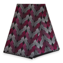Load image into Gallery viewer, 6 Yards - African Wax print fabric - Pink Wave Pattern - 100% cotton
