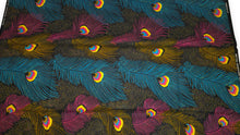 Load image into Gallery viewer, 6 Yards - African Wax print fabric - Pink Blue Royal Peacock - 100% cotton
