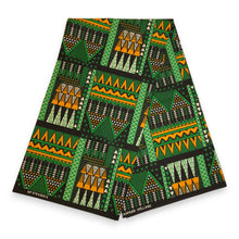 Load image into Gallery viewer, 6 Yards - African Wax print fabric - Green Emerald Spirit - 100% cotton
