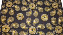 Load image into Gallery viewer, 6 Yards - African Wax print fabric - Black Olive Paisley Sun - 100% cotton
