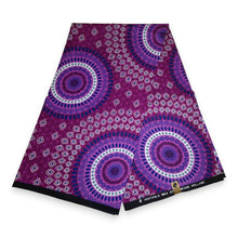 Charger l&#39;image dans la galerie, 6 Yards - Tissu imprimé africain - Motifs pointillés violets - 100% coton
