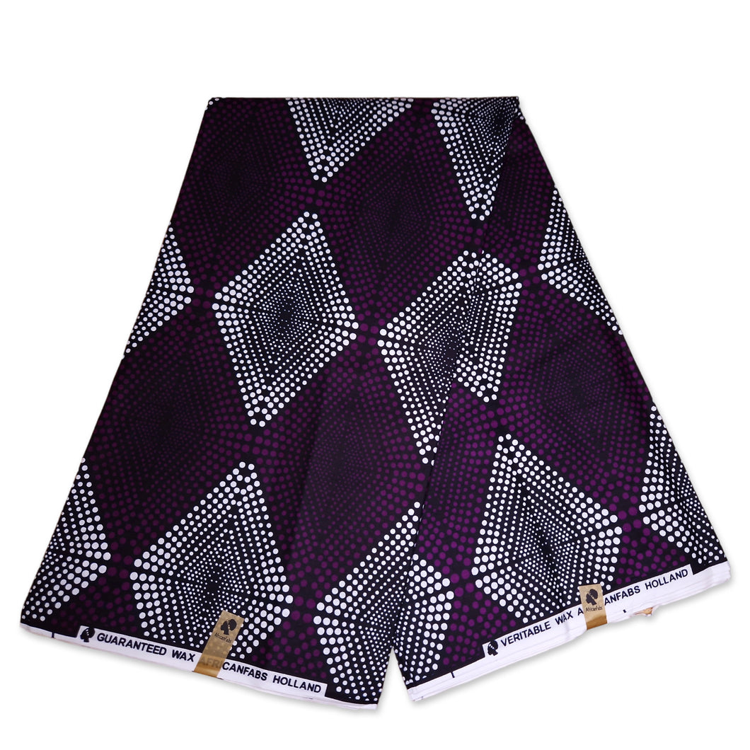 6 Yards - African print fabric - Purple diamonds - 100% cotton