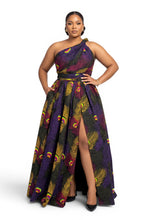 Load image into Gallery viewer, 6 Yards - African Wax print fabric - Purple Yellow Royal Peacock - 100% cotton
