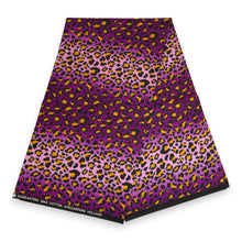 Load image into Gallery viewer, 6 Yards - African Wax print fabric - Purple Leopard Spots - 100% cotton
