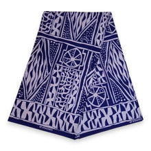 Load image into Gallery viewer, 6 Yards - African Wax print fabric - Blue White Ndop Cameroon - 100% cotton
