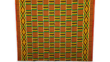 Load image into Gallery viewer, 6 Yards - African Wax print fabric - Green Kente Print Zigzag Ghana - 100% cotton
