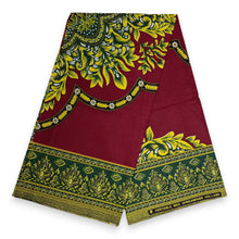 Load image into Gallery viewer, 6 Yards - African print fabric - Dark Red / Maroon Java Design Dashiki fabric - 100% cotton
