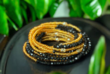 Load image into Gallery viewer, Waist Beads / African Waist Chain - Osunde - Black mix Crystal (elastic)
