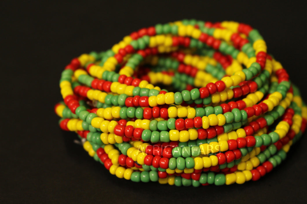 Perles de taille / Chaîne de taille africaine - IMUDIASE - multicolore (élastique)