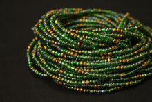 Load image into Gallery viewer, Waist Beads / African Waist Chain - OGHOGHO - Green / gold (elastic)
