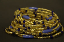 Load image into Gallery viewer, Waist Beads / African Hip Chain - AMADIN - Blue (elastic)
