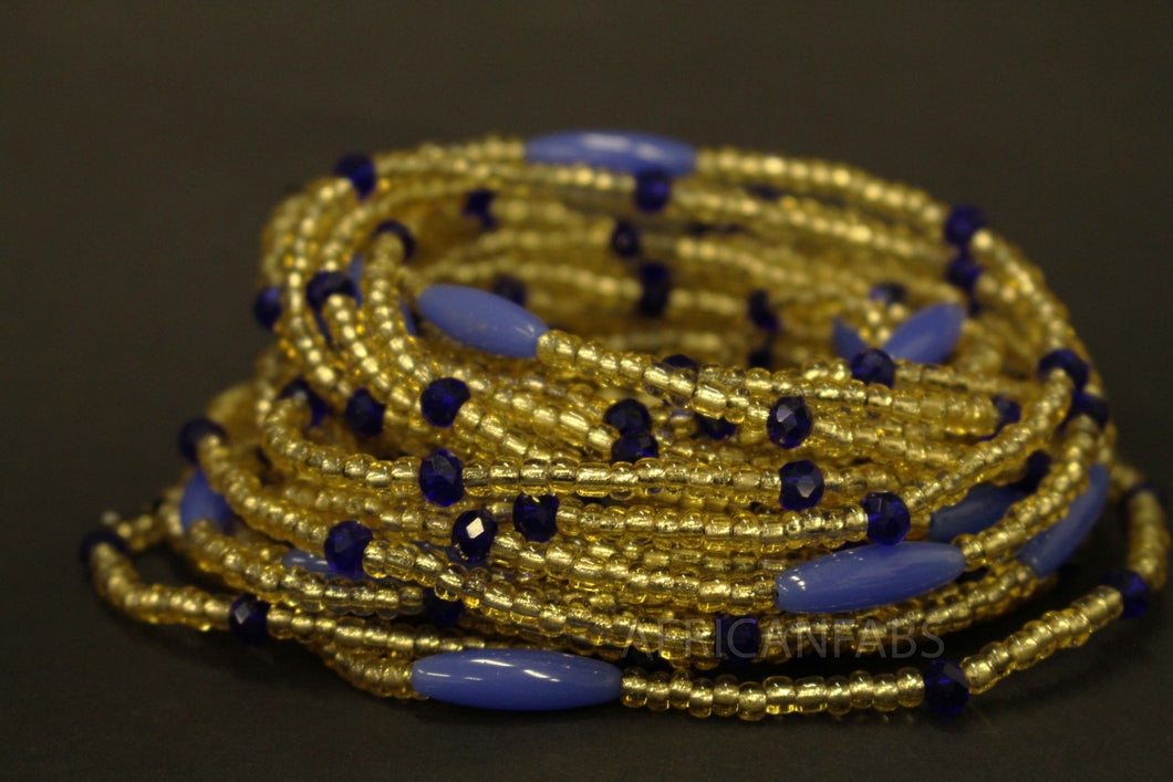 Taillekralen / Afrikaanse heupketting - AMADIN - Blauw (elastisch)