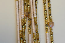 Afbeelding in Gallery-weergave laden, Heupkralen / Afrikaanse heupketting - Osato - Beige / goud (Traditionele niet-elastische draad)
