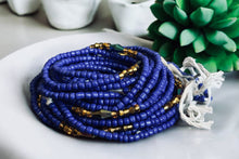 Load image into Gallery viewer, Waist Beads / African Hip Chain - Chi - Blue mix (Traditional non-elastic string)
