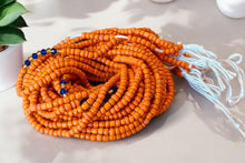 Charger l&#39;image dans la galerie, Perles de taille / Chaîne de hanche africaine - Okpara - Orange / bleu (Cordon traditionnel non élastique)
