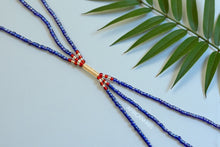 Afbeelding in Gallery-weergave laden, 3-in-1 Heupkralen / Afrikaanse heupketting - Okpa - Blauw (Traditionele niet-elastische draad)
