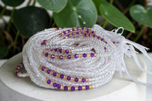Lade das Bild in den Galerie-Viewer, Waist Beads / African Hip Chain - Purple Transparent Funmilayo (Traditional non-elastic string)
