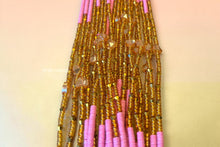 Lade das Bild in den Galerie-Viewer, Waist Beads / African Hip Chain - Gold Pink Crystal Adaeze (Traditional non-elastic string)
