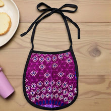 Charger l&#39;image dans la galerie, African Print Baby Bib - Purple Dotted Patterns (Unisex)
