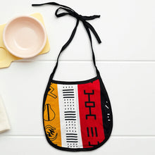 Charger l&#39;image dans la galerie, African Print Baby Bib - Red Bogolan Symbols (Unisex)
