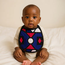 Charger l&#39;image dans la galerie, African Print Baby Bib - Blue Pink Samakaka (Unisex)
