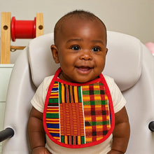 Charger l&#39;image dans la galerie, African Print Baby Bib - kente print (Unisex)
