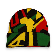 Load image into Gallery viewer, African Print Beanie / Winter hat  - Green Yellow Red Pan Africa
