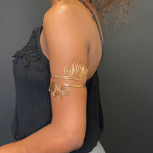 Charger l&#39;image dans la galerie, Bracelet de manchette jonc de style africain pour le haut du bras Bijoux - Or
