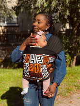 Load image into Gallery viewer, African Print Baby Carrier / Baby sling / baby wrap - Maroon Red &amp; Yellow-Orange Kuba Blocks Congo
