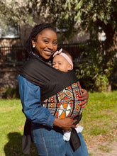 Load image into Gallery viewer, African Print Baby Carrier / Baby sling / baby wrap - Red &amp; Orange Bogolan Symbols
