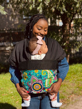 Load image into Gallery viewer, African Print Baby Carrier / Baby sling / baby wrap - Turquoise Purple Paisley
