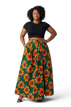 Load image into Gallery viewer, 6 Yards - African Wax print fabric - Green Flowerbeds - 100% cotton
