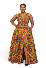Load image into Gallery viewer, 6 Yards - African Wax print fabric - Purple Green Kente Print Ghana - 100% cotton
