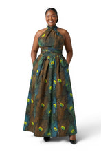 Lade das Bild in den Galerie-Viewer, 6 Yards - Afrikanischer Wax Print Stoff - Braun Petrol Royal Peacock - 100% Baumwolle
