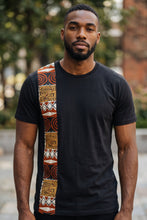 Afbeelding in Gallery-weergave laden, T-shirt with African print details -  Brown Bogolan Mosaic band
