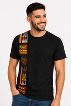 Load image into Gallery viewer, T-shirt with African print details - Brown Earth Heritage Band
