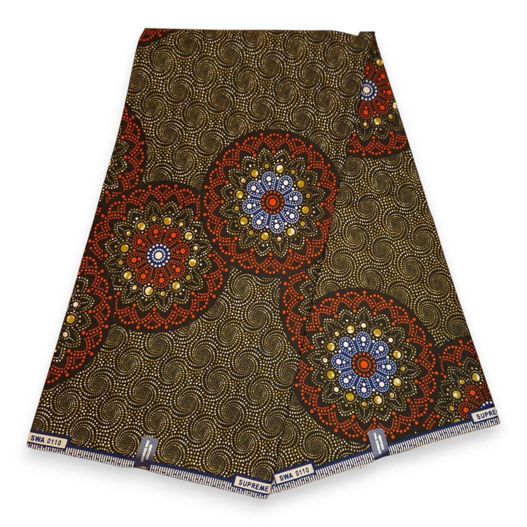 6 Yards - Afrikanischer Wax-Druckstoff - Blue mills