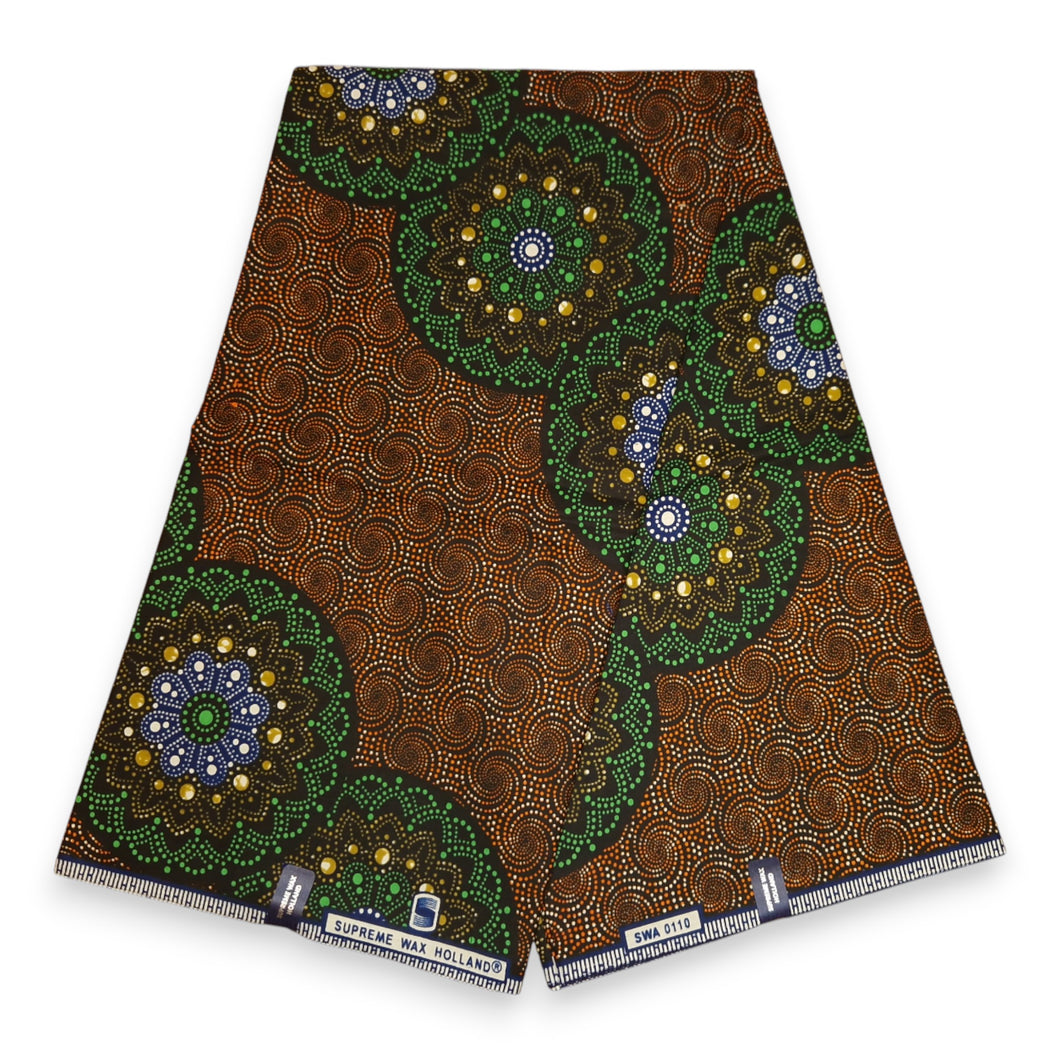 6 Yards - Afrikanischer Wax-Druckstoff - Blue mills